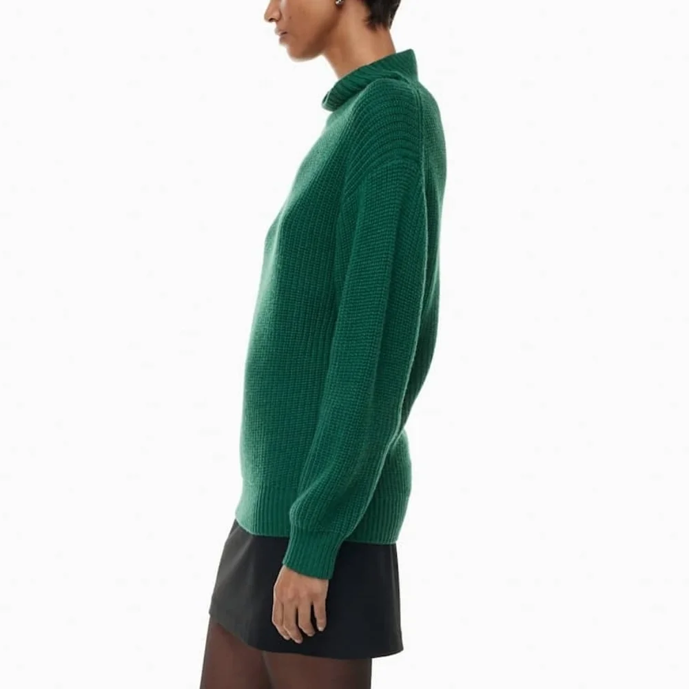 Aritzia Wilfred Montpellier Emerald Green Merino Wool Turtleneck Sweater Sz XXS - Picture 5 of 12